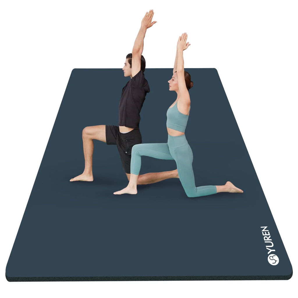 Large Yoga Mat Thick 1 Inch 78"X51" Wide Exercise Mats for Home Gym Workout Yoga Pilates, Gray Blue