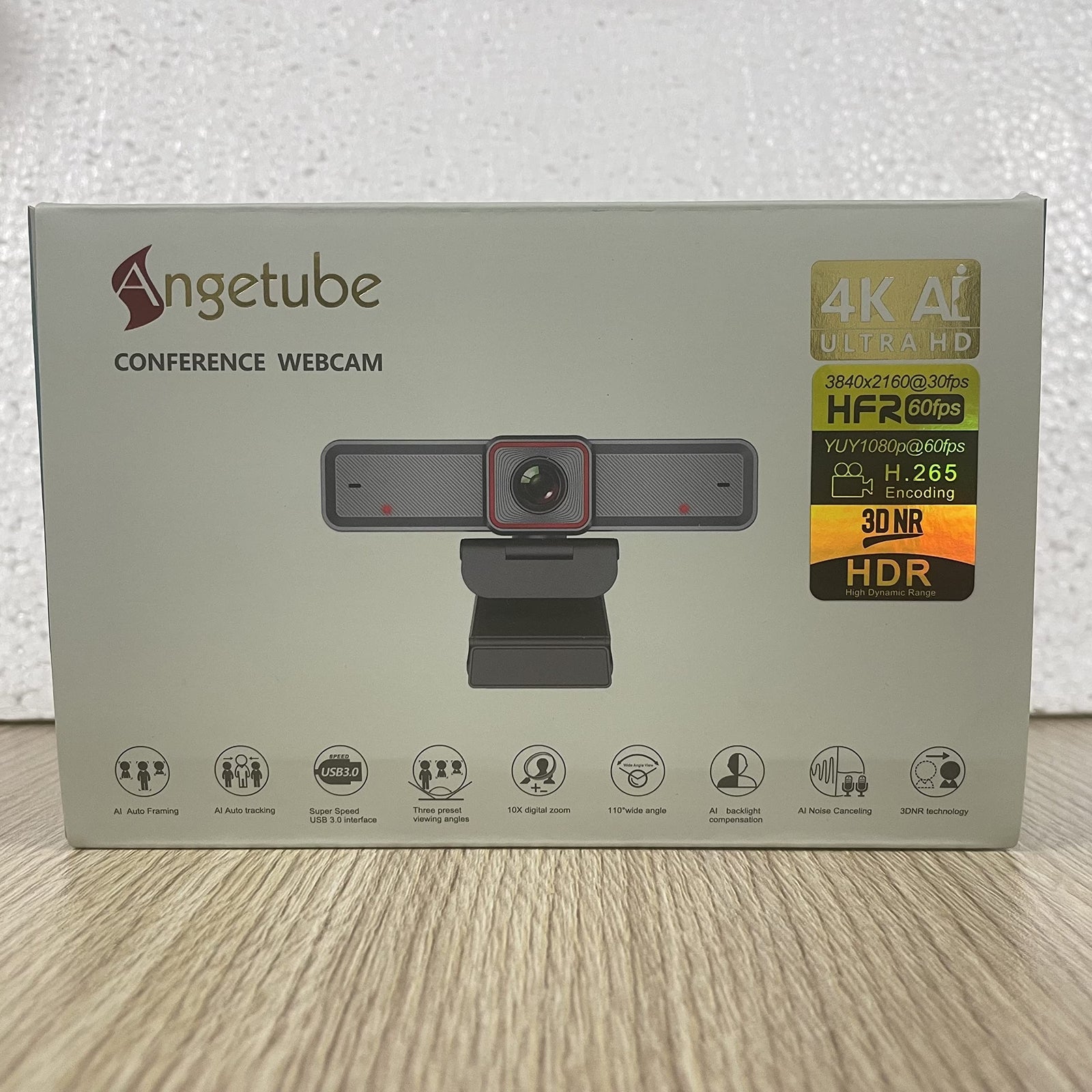 Angetube 4K Webcam with AI Tracking,Remot