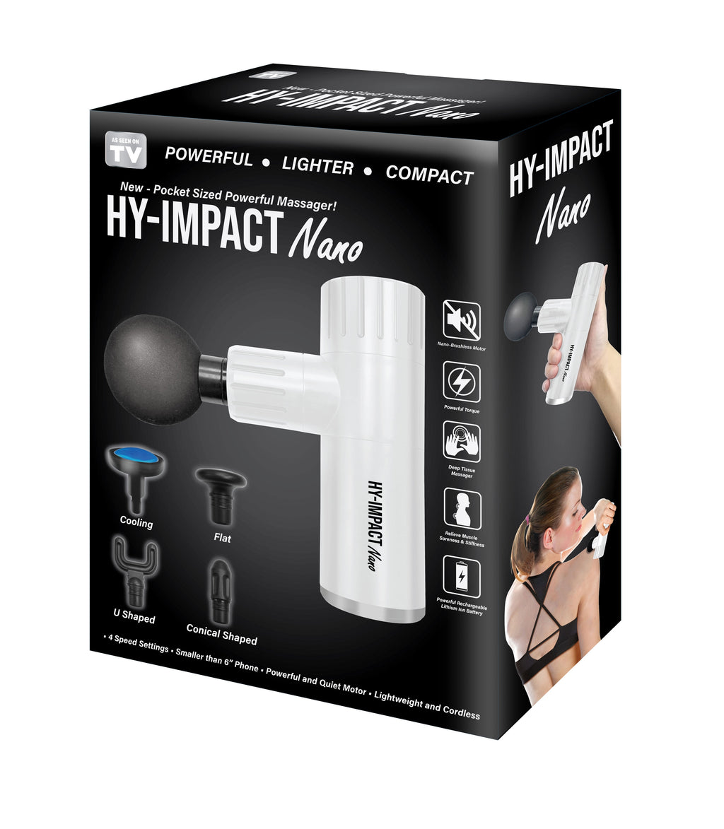 Nano Pocket-Sized Deep Tissue Massager – Cordless, Lightweight, 4-Speed Adjustable, 5 Massage Heads, 3200 RPM, Quiet, Portable Muscle Recovery Device