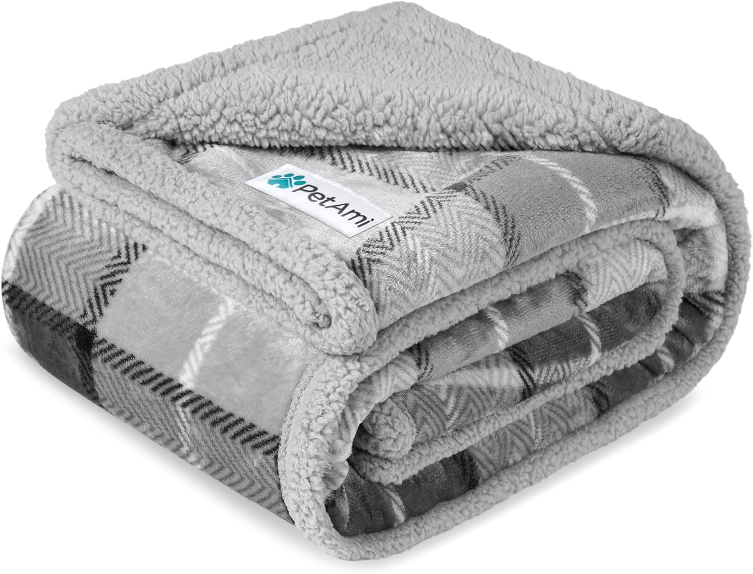 Waterproof Dog Blanket for Small Medium Dog Puppy Cat Throw for Couch Cover Leakproof Protection, Sherpa Fleece, Reversible Soft Washable 29X40 Plaid Navy Blue