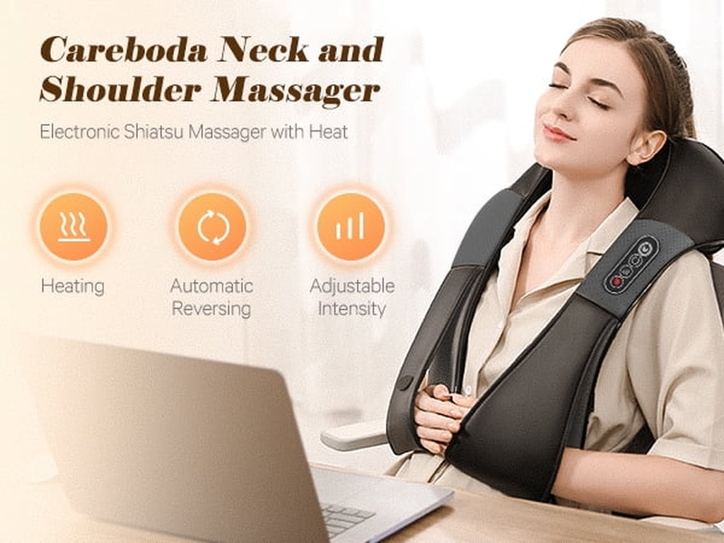 Neck and Shoulder Massager with Heat, 3D Deep Tissue Kneading Shiatsu Massager for Muscle Relief, Gift for Women Men Christmas