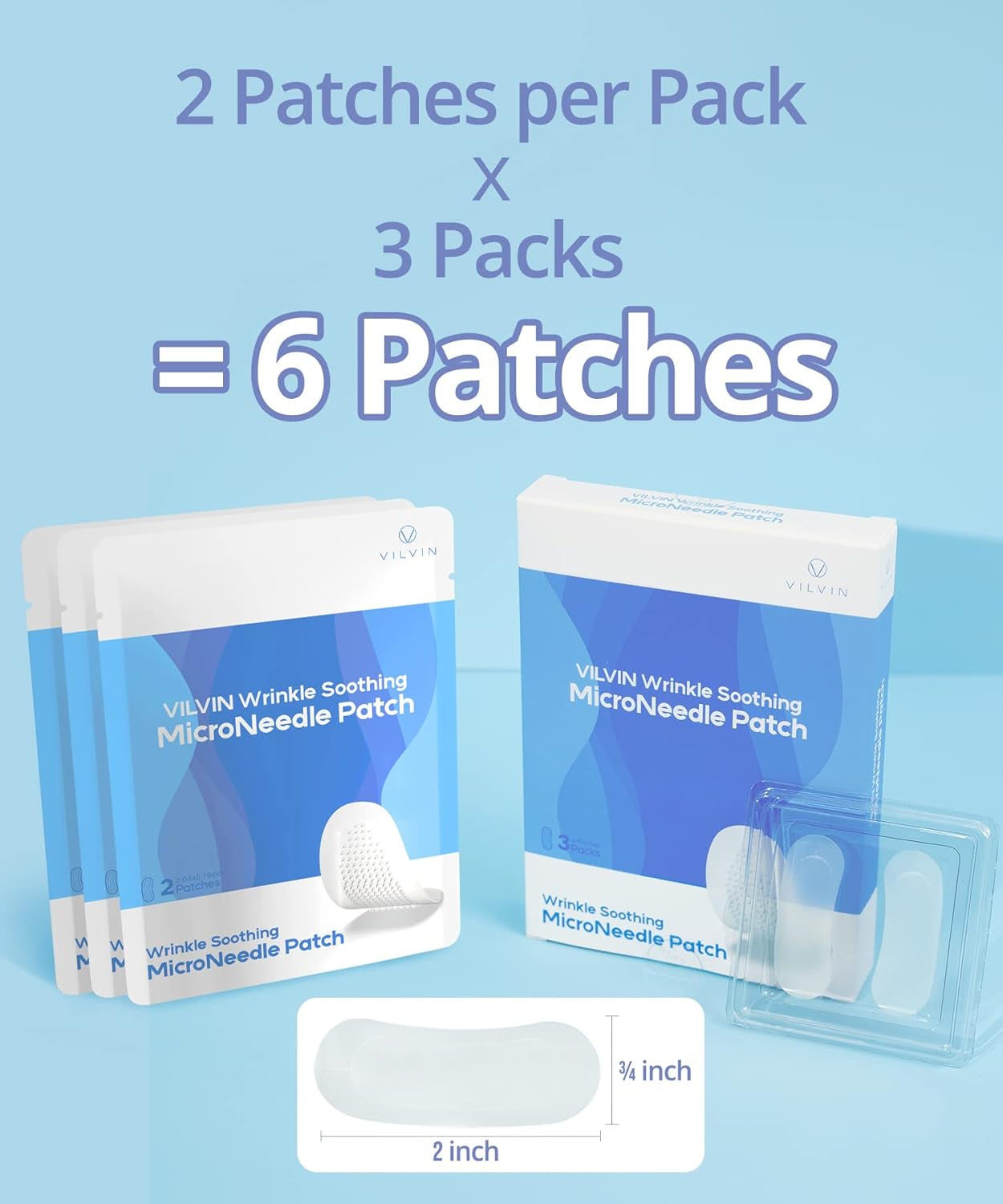 Dissolving Microdart Depuffing Patches for under Eye and Smile Line with Hyaluronic Acid and Tea Tree - 3 Pairs - anti Wrinkle Patches for Face Overnight