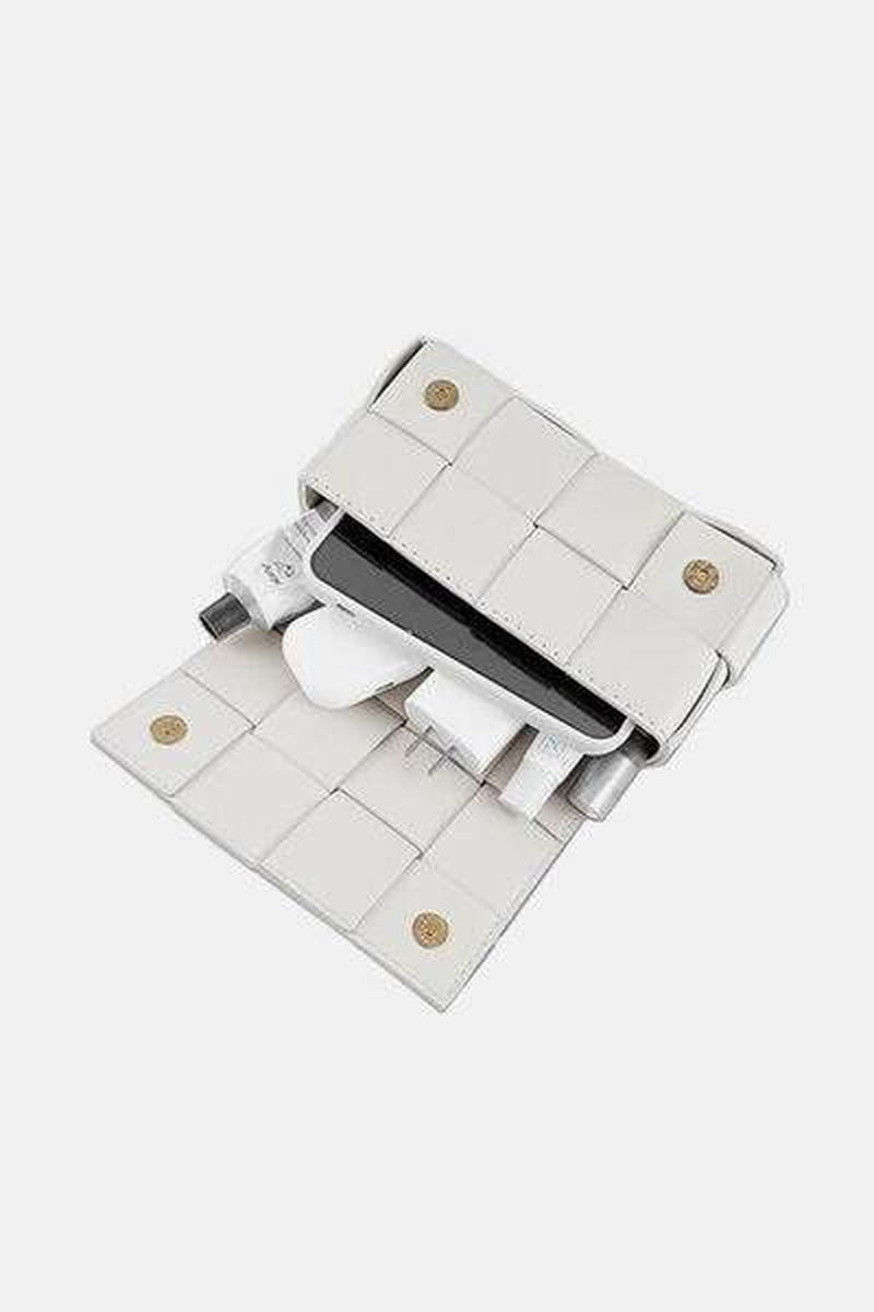 Zenana Vegan Leather Woven Crossbody Bag