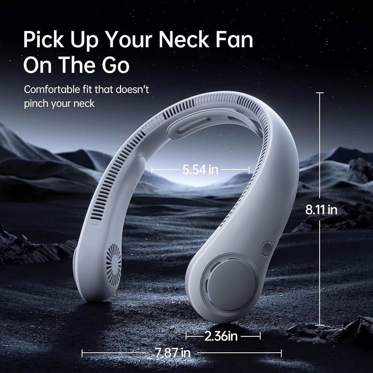 JISULIFE Portable Neck Fan, Hands Free, 5 Speed Gears Adjustment, Gifts For