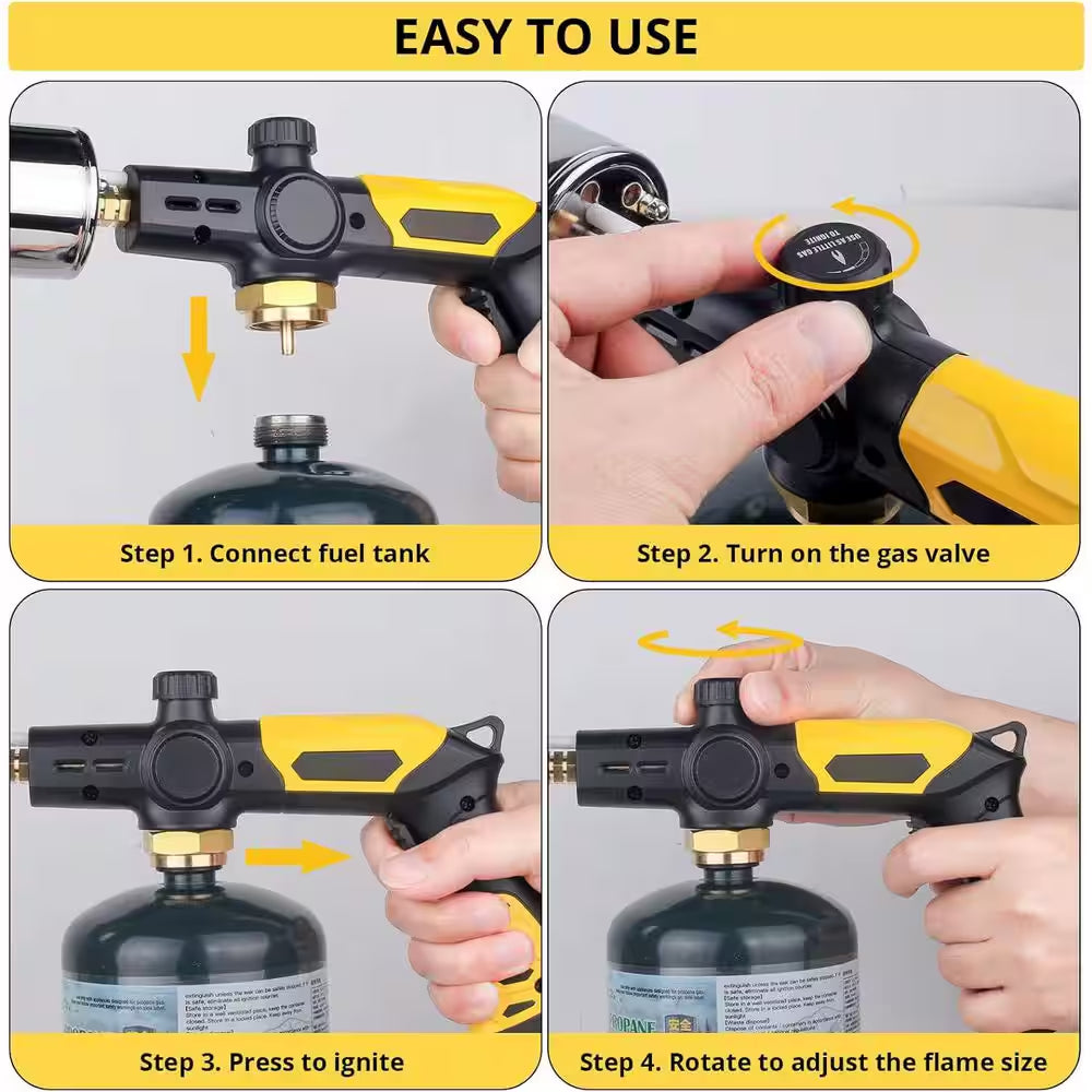 Powerful Cooking Torch Propane Adjustable Flame Culinary Grilling Torch Lighter with Finger Guard for BBQ Campfire