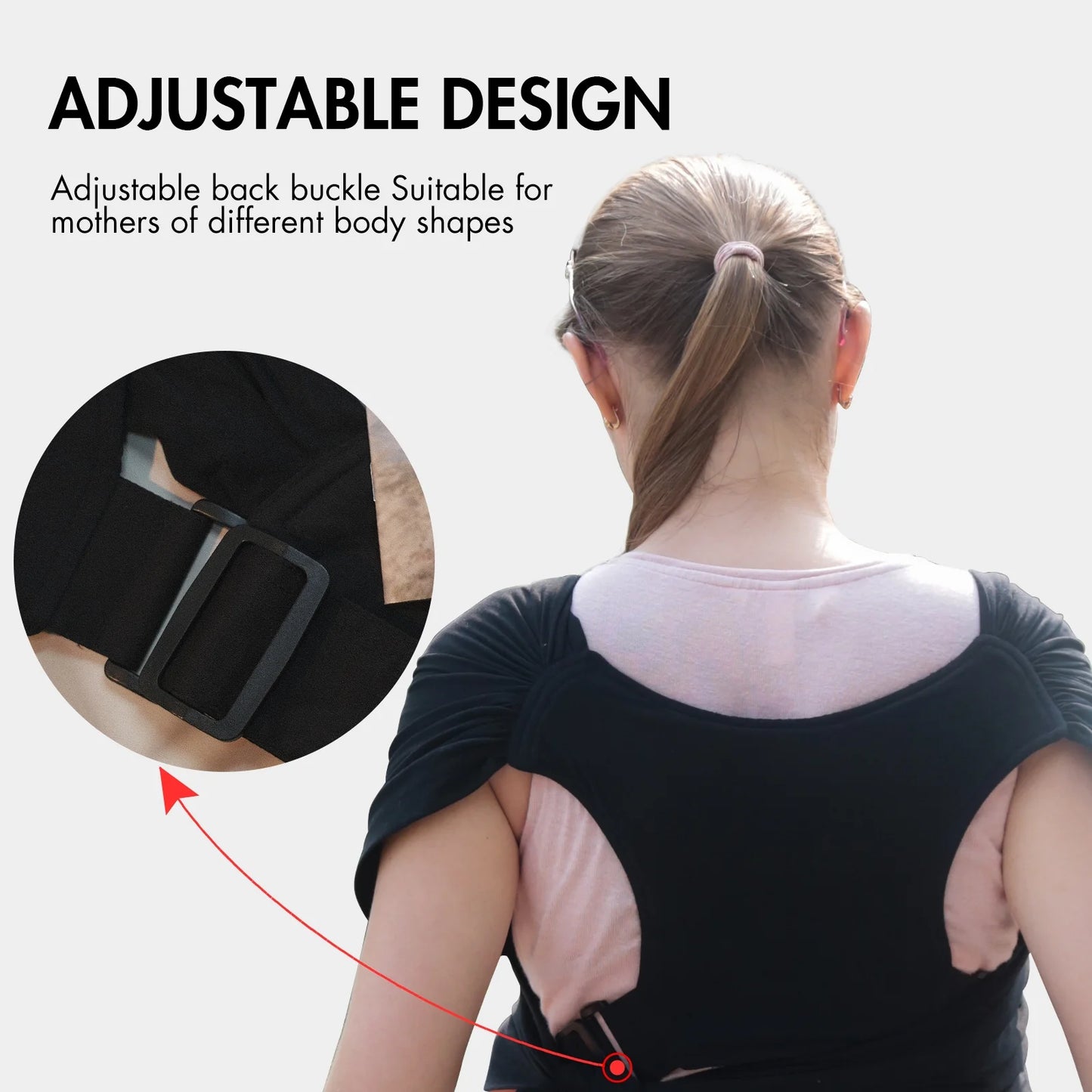 Wrap Carrier Organic Cotton Adjustable Slings ,For Newborn,Infant,Toddlers 35 Lbs,Black
