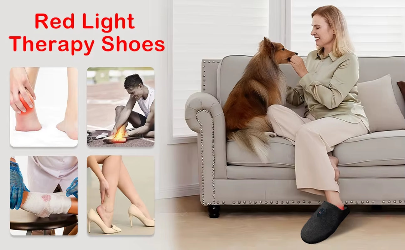 460Nm 660Nm 850Nm Blue Red Infrared Light Rechargeable Wearable Device Pain Relief LED Feet Therapy Slipper