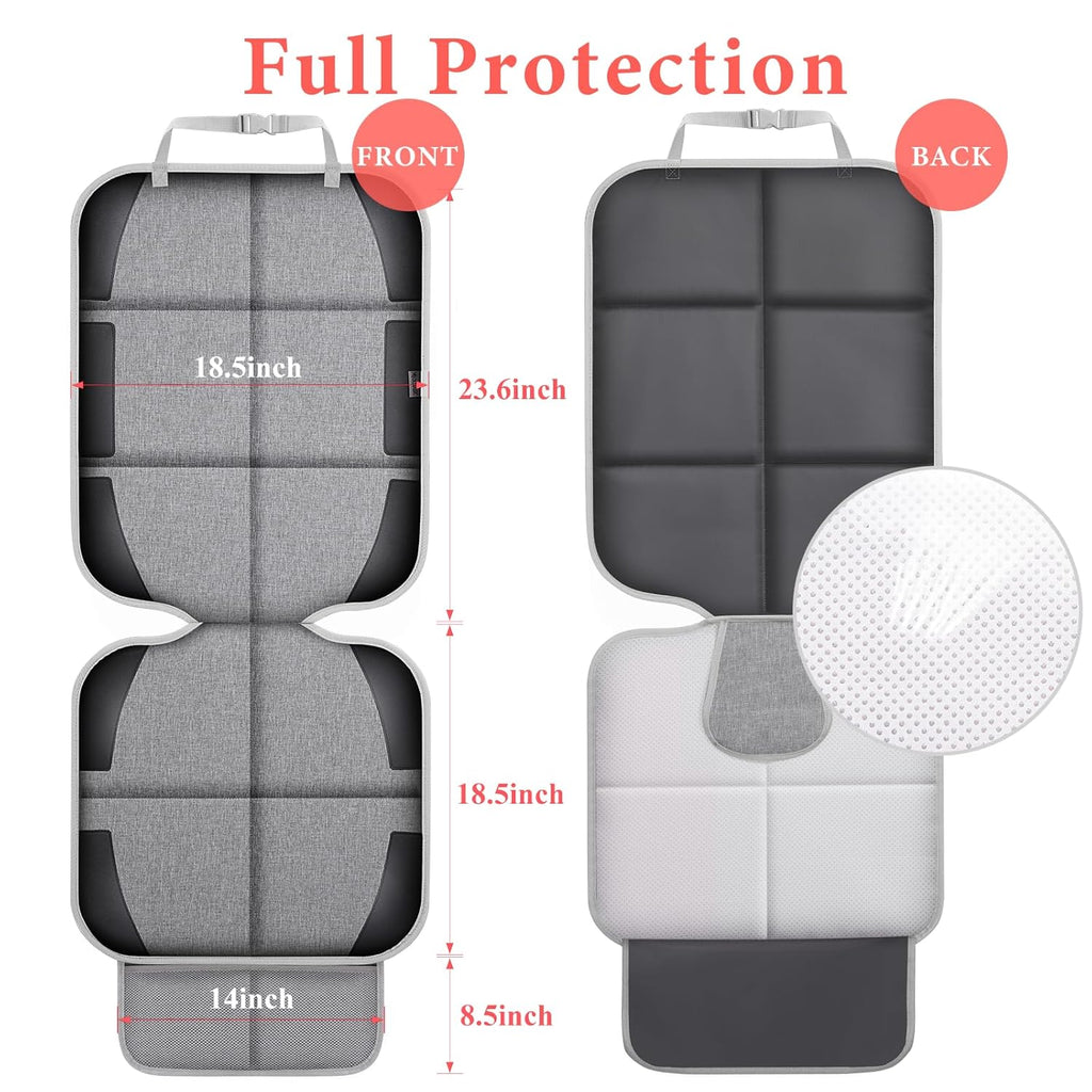 Car Seat Protector, Non-Slip Backing Will Not Leave Imprint, Waterproof Thicker Car Seat Cover for SUV, Sedan, Truck, Leather Car Seat Cushion (Gray Black)