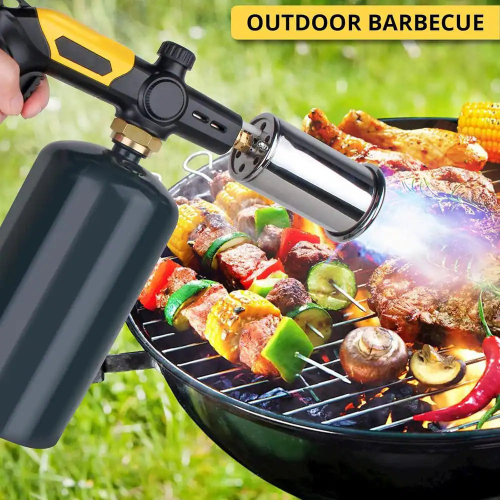 Powerful Cooking Torch Propane Adjustable Flame Culinary Grilling Torch Lighter with Finger Guard for BBQ Campfire